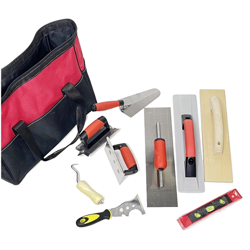 Masonry Hand Drywall Tool Set Alloy Wood Float and Wire Twister Construction Concrete Tools Kit Finishing Gauging Trowel