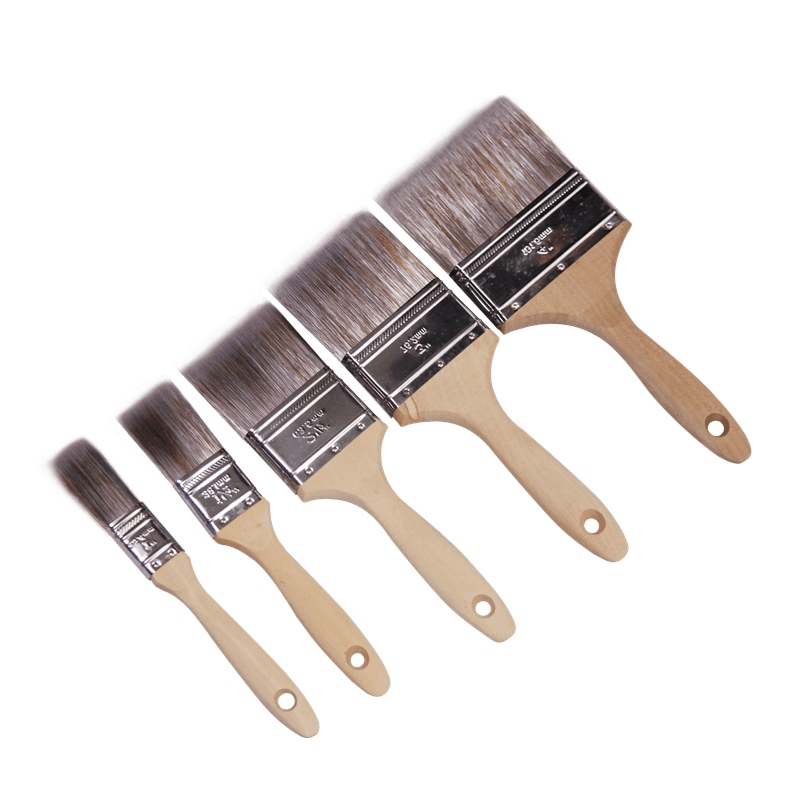 Beech Handle Bristle Mixed PET Painting Brush Set Not Shedding Hair BBQ Grill Brush Fashion Style Acid Resistant Chip Brush